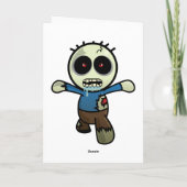 Carte Petit zombi mignon de bande dessinée (Dos)