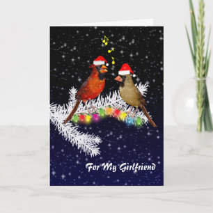 Carte Petite amie de Noël Cardinal (entrez votre message