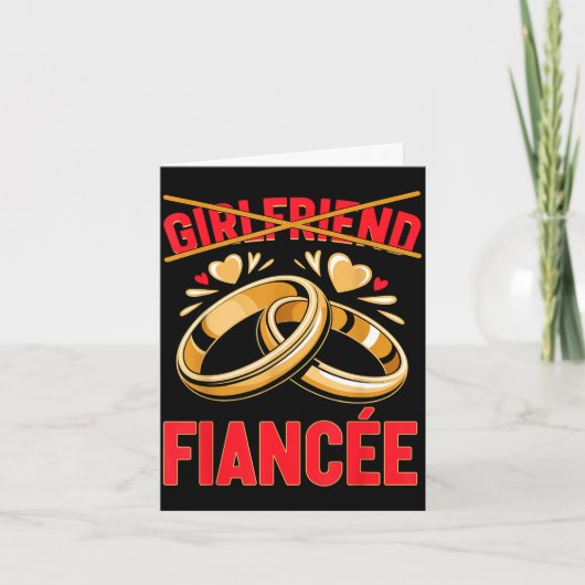 Carte Petite amie fiancée épouse mariée engagée fiançail (Devant)