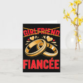 Carte Petite amie fiancée épouse mariée engagée fiançail (Fleur jaune)