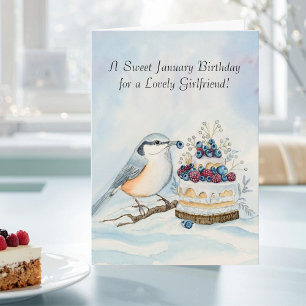 Carte Petite amie Joyeux Anniversaire de Janvier Sittell