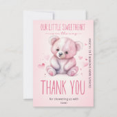 Carte Petite amoureuse ours Baby shower Merci (Devant)