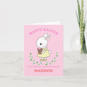 Carte Petite Bunny Grandgirl personnalisée Pâques