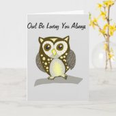 Carte Petite chouette mignonne (Fleur jaune)