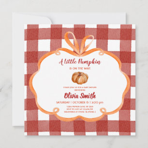 Carte Petite citrouille ruban bordeaux cadre Baby Shower