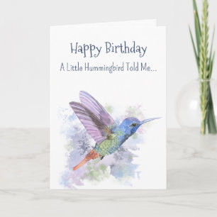 Carte Petite Colibri Personnalité Amusante Anniversaire