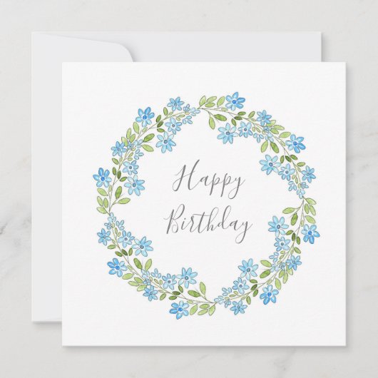 Carte Petite couronne de fleurs bleues (Devant)