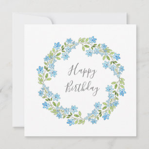Carte Petite couronne de fleurs bleues