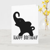 Carte petite de joyeux anniversaire d'éléphant (Fleur jaune)