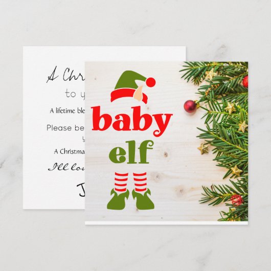Carte Petite Elfe Proposition de Marraine de Noël (Devant / Derrière)