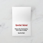 Carte Petite entreprise samedi (Intérieur)