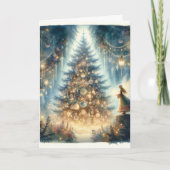 Carte Petite fée de Noël dans une forêt enchantée (Devant)