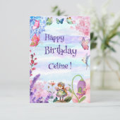 Carte Petite fée Joyeux Anniversaire salutation (Debout devant)