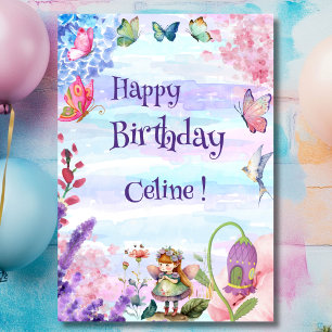 Carte Petite fée Joyeux Anniversaire salutation