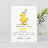 Carte Petite ferme de poussins Anniversaire poulet (Debout devant)