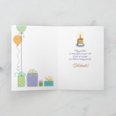Carte Petite-fille 16e anniversaire 4 tranches de gâteau (Intérieur)