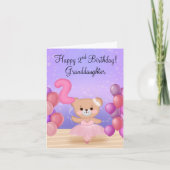 Carte Petite-fille 2e anniversaire Teddy Bear Ballerina (Devant)