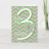 Carte Petite-fille 3e anniversaire papillon Hugs (Devant)