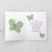 Carte Petite-fille 3e anniversaire papillon Hugs (Intérieur)