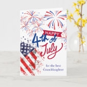 Carte Petite-fille 4 juillet patriotique (Fleur jaune)