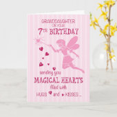 Carte Petite-fille 7e anniversaire Magique Fairy Rose (Fleur jaune)