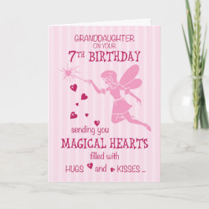 Carte Petite-fille 7e anniversaire Magique Fairy Rose