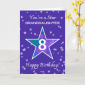 Carte Petite-fille 8e anniversaire étoile brillante pour (Fleur jaune)
