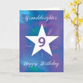 Carte Petite-fille 9e anniversaire White Shining Star (Fleur jaune)