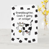 Carte Petite-fille à l'école de pensée de vous vache (Fleur jaune)