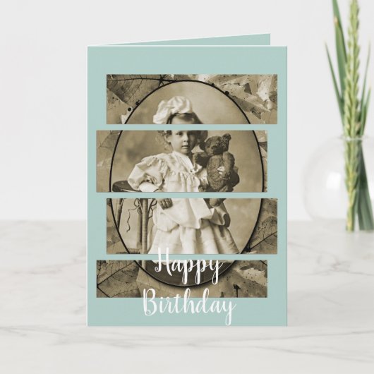 CARTE PETITE FILLE ADORABLE AVEC TEDDY BEAR DOLL 1900 (Devant)