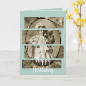 CARTE PETITE FILLE ADORABLE AVEC TEDDY BEAR DOLL 1900 (Fleur jaune)