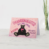 Carte Petite-fille adorable Ours de la Saint-Valentin In (Devant)