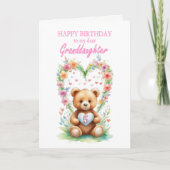 Carte Petite-fille Âge 5 Teddy Bear (Devant)