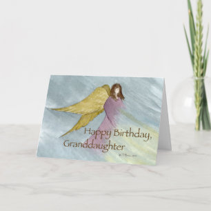 Carte Petite-fille, Ange Anniversaire bleu