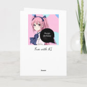 Carte Petite fille Anime Personnalisée Anniversaire (Dos)