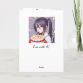 Carte Petite fille Anime Personnalisée Anniversaire (Dos)