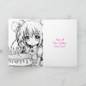 Carte Petite fille Anime Personnalisée Anniversaire (Intérieur)