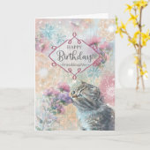 Carte Petite-fille Anniversaire Collage Kitty and Flower (Fleur jaune)