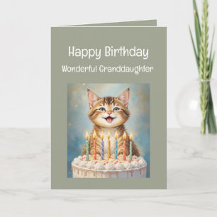 Carte Petite-fille Anniversaire Drôle Chat Souriant