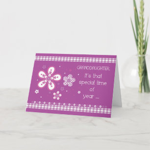 Carte Petite-fille Anniversaire Religieux, Fleurs, Margu
