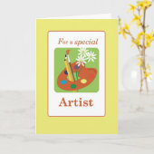 Carte Petite-fille Artiste Spécial Palette Merci (Fleur jaune)