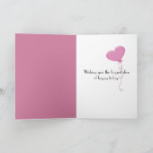 Carte Petite fille avec ballons roses 4e anniversaire (Intérieur)