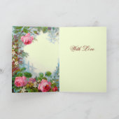 Carte Petite fille avec Fête des pères rose roses (Intérieur)