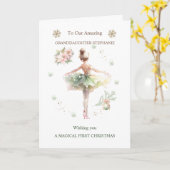 Carte Petite-fille Ballerina Noël (Fleur jaune)