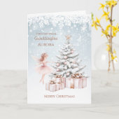 Carte Petite-fille Ballerina Noël Arbre de neige Flèches (Fleur jaune)