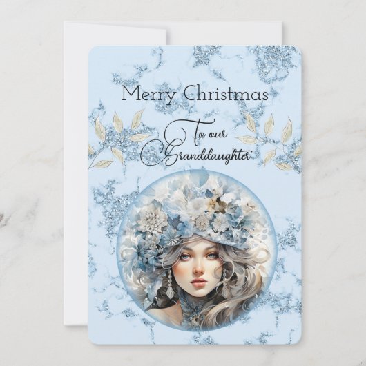 Carte Petite-fille Blonde Haired Fille voeux de Noël (Devant)