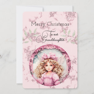 Carte Petite-fille Blonde poupée voeux de Noël