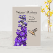 Carte Petite-fille d'anniversaire heureuse aux colibris (Fleur jaune)