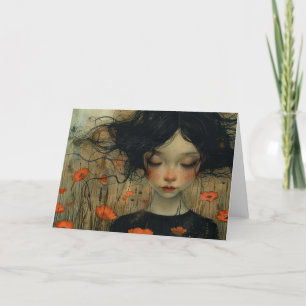 Carte Petite fille dans les fleurs Toutes les occasions