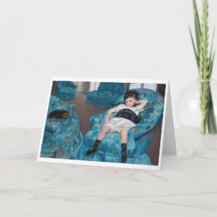 Carte Petite fille dans un fauteuil bleu, Cassatt